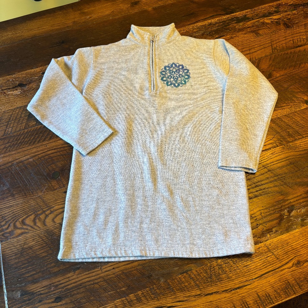Youth Large Tunic Sweatshirt with holographic floral design - like NEW! - Picture 3 of 10